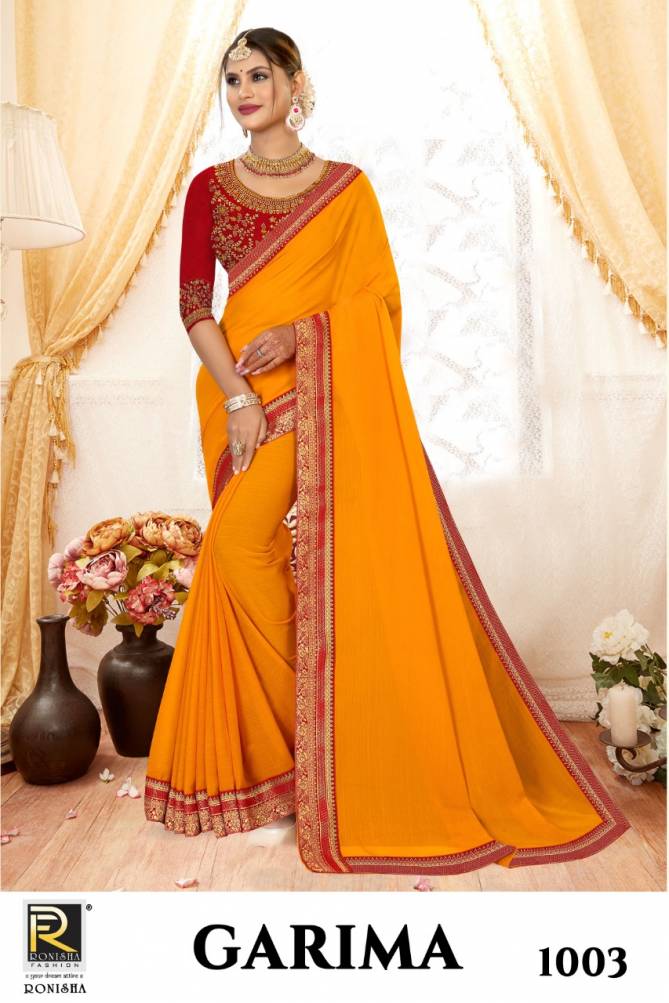 Ronisha Garima Exclusive Wear Wholesale Art Silk Saree Collection
